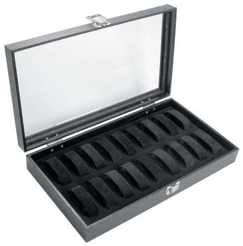 Deluxe watch tray with view-top lid